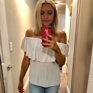 White off the shoulder top